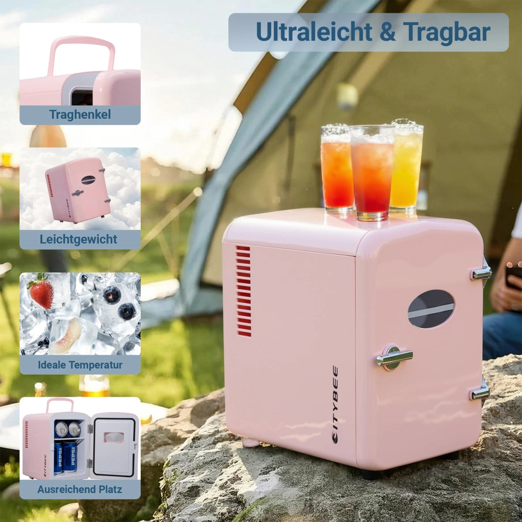 ZMH Mini frigo 4L rosa 12V/230V silenzioso per auto campeggio ufficio