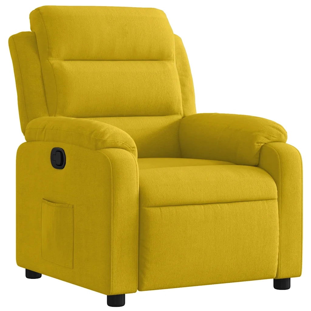 Divano Sedia-Poltrona Reclinabile Gialla in Velluto 867080