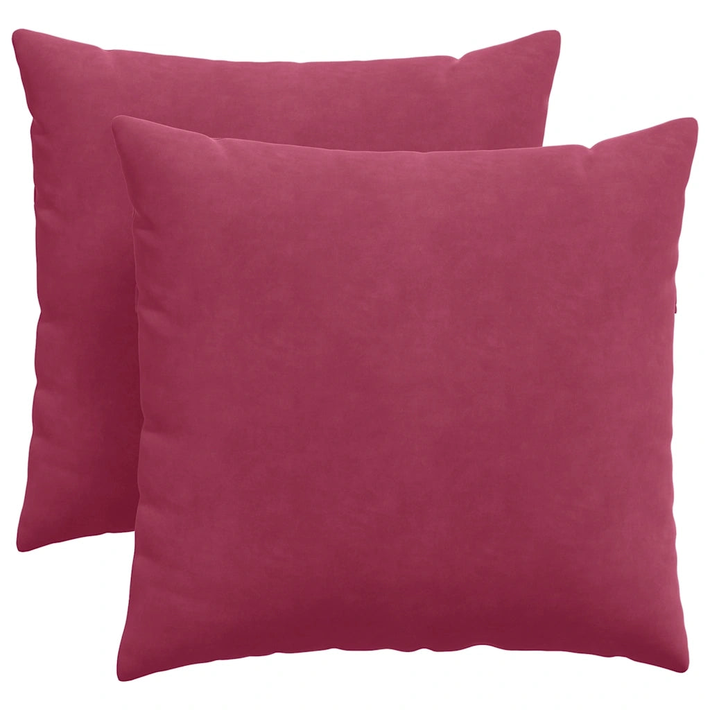 Cuscini da Divano 2 pz | Cuscini per sedie Rosso Vino 45 x 45 cm Tessuto in Cords