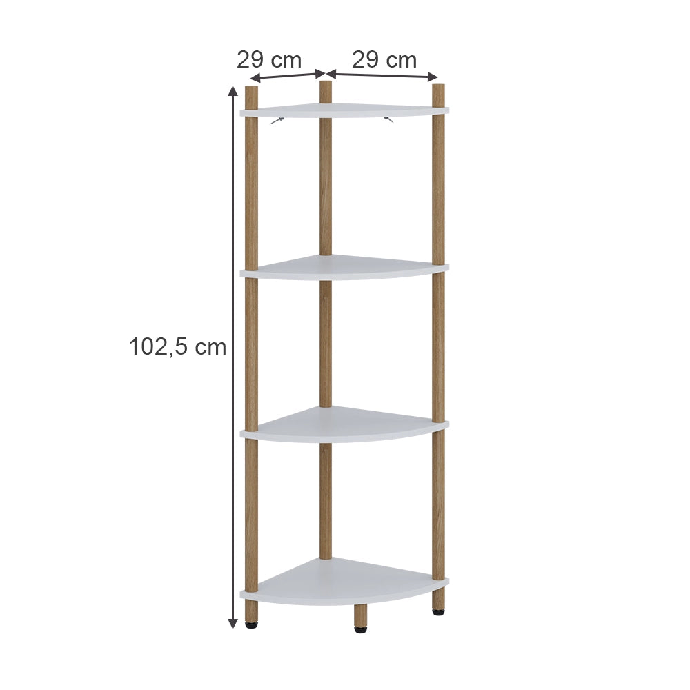 Vicco Libreria Bianco/pino 29 x 102.5 cm con 4 vani portaoggetti