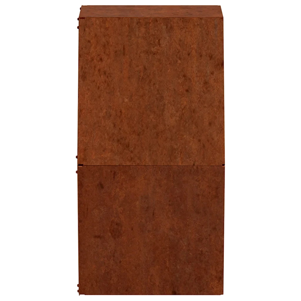 2 pz Fioriere | Cassetta per fiori | Vaso da Parete Ruggine in Acciaio Corten 30x10x25 cm