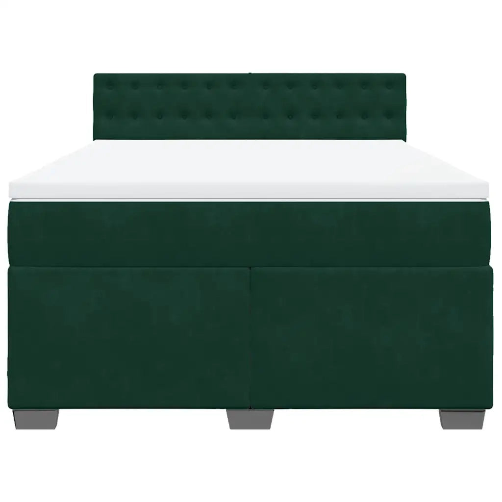 Giroletto a Molle con Materasso Verde Scuro 140x190 cm Velluto 3288621