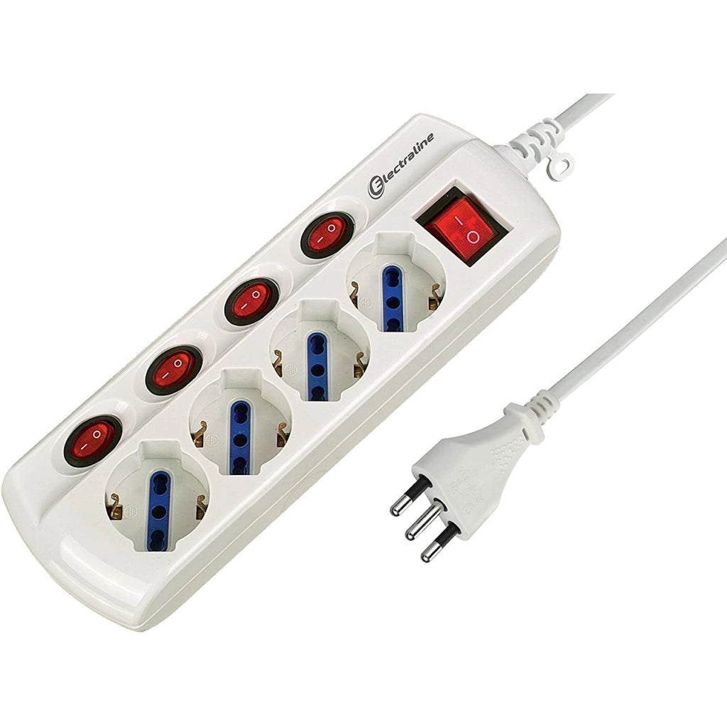 MULTIPRESA UNIVERSALE CON 4 SCHUKO 10/16A CON 4 IN