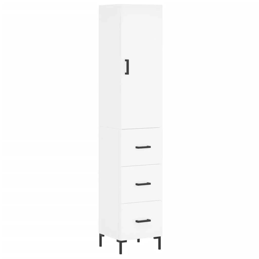 Buffet credenza cassettiera mobiletto mobile contenitore organizer cucina soggiorno salotto alto 34,5 x 34 x 180 cm legno ingegnerizzato bianco 02_0032330