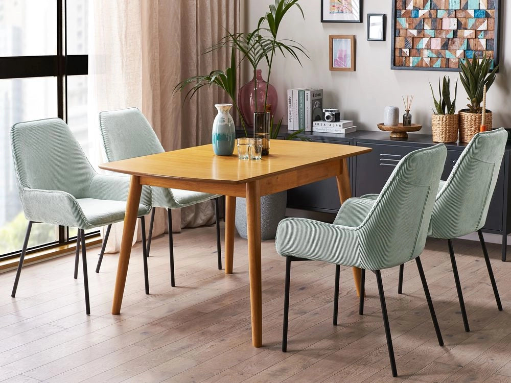 Tavolo da pranzo allungabile in legno chiaro 100/130 x 80 cm MDF gomma retrò