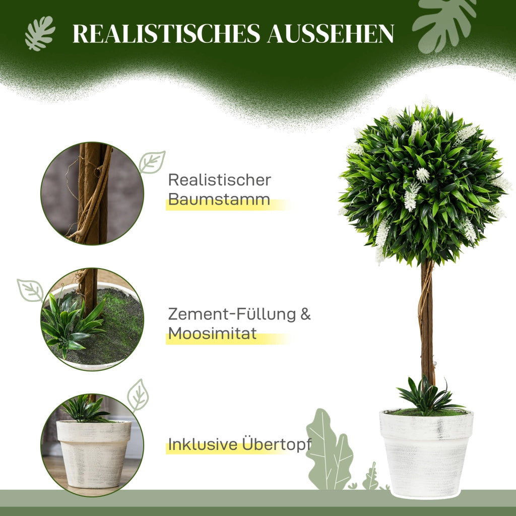 Albero Finto Lavanda 2 Pezzi ¨C Zephmum ¨C Bianco 60 cm