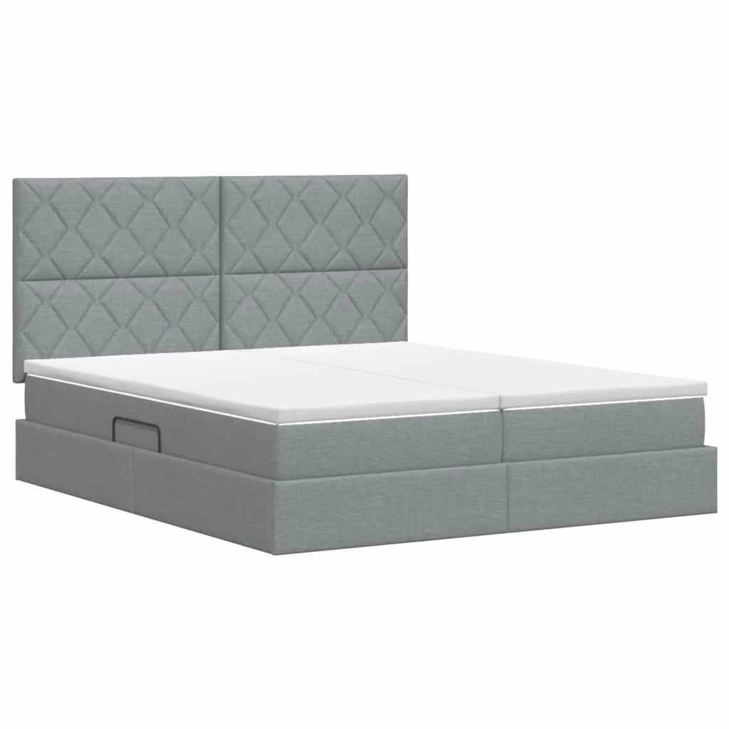 Letto con Contenitore Grigio Chiaro 180 x 200 cm Tessuto 3459801