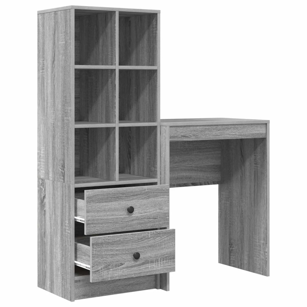 Scrivania con cassetto con lo scaffale 2 pcs Grigio Sonoma 3337302