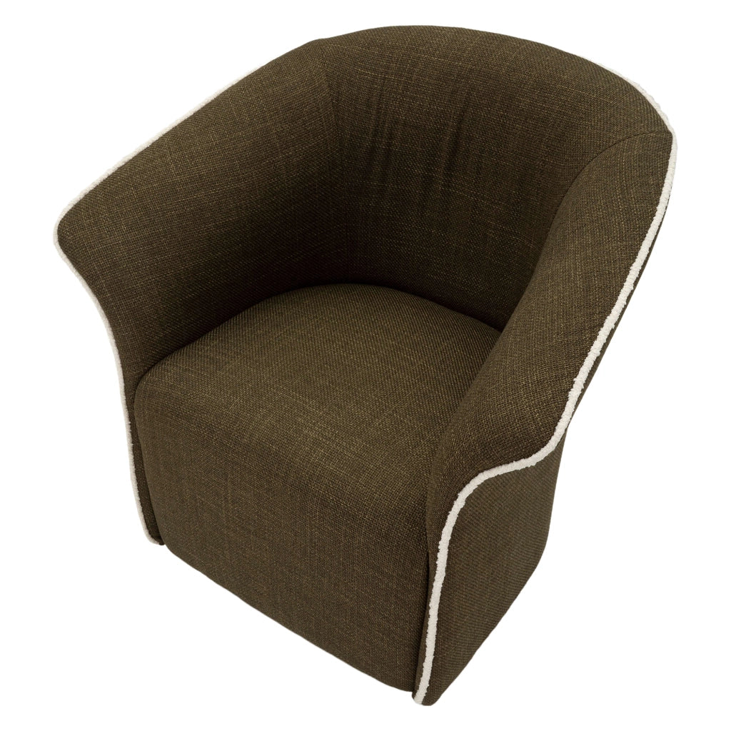 Poltroncina Toamas, Poltrona Base Girevole, 84x66x80h cm Verde