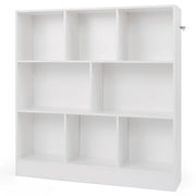 Libreria a 3 ripiani 100 x 24 x 104 cm con 8 pratici vani portaoggetti design moderno in legno bianco 20_0010736