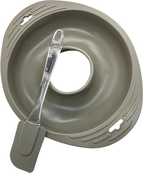 Set di silicone per dolci in forma di donut - inclusa spatola con manico in PVC - 25 cm - set per dolci in forma di cake - facile da cuocere - facile da pulire