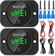 Voltmetro digitale per batterie indicatore 12V 24V 2 pezzi autospanningsmetro accutester con led verde interruttore a tocco - pannello di visualizzazione della tensione batteriamento per auto moto barche.