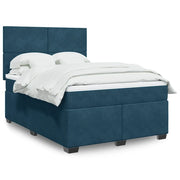 Giroletto a Molle con Materasso Blu 160x200 cm in Velluto