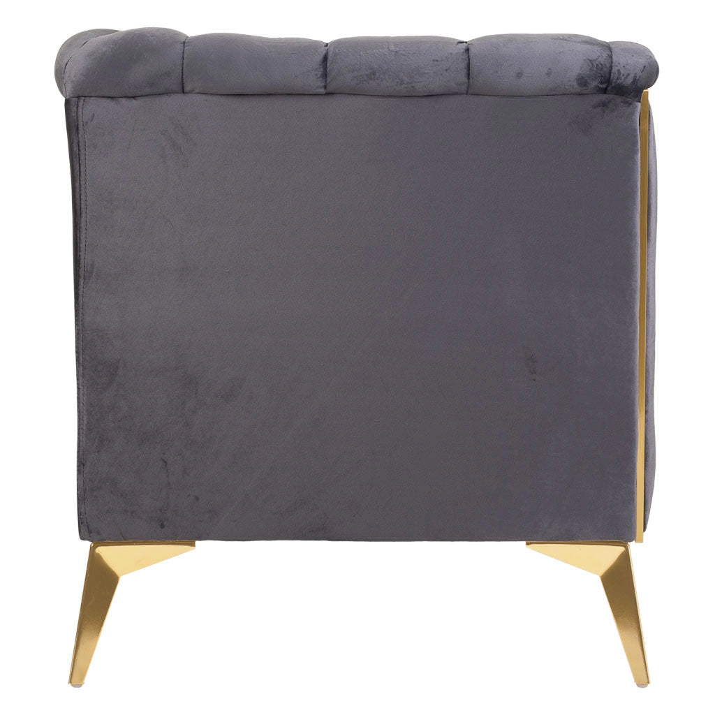 Poltrona imbottita grigia 104x72x75h