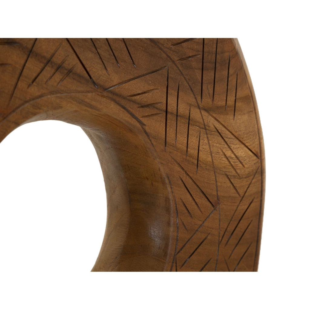 Scultura Cerchi 36, Marrone, Legno, 35x10x58 cm