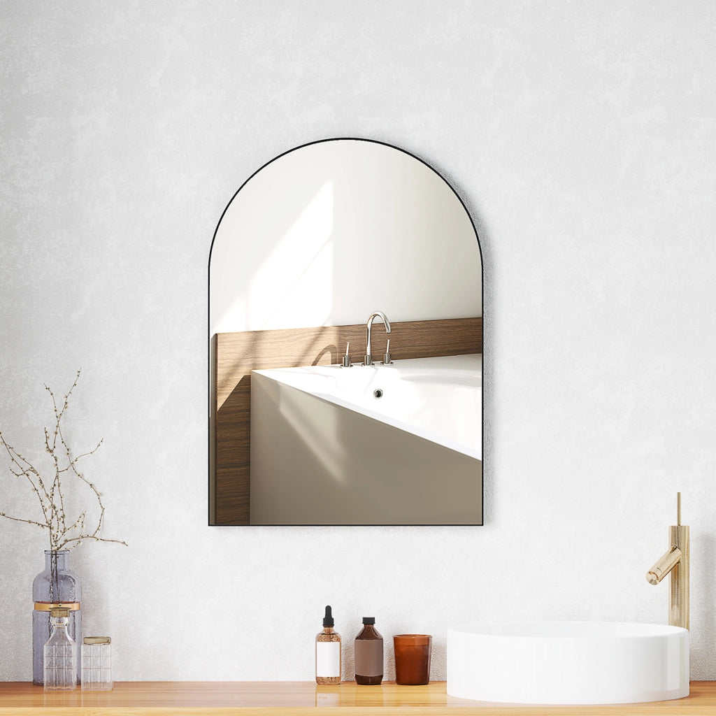 Specchio da Bagno con Cornice in Alluminio ¨C Xylo ¨C Nero 50x70 cm