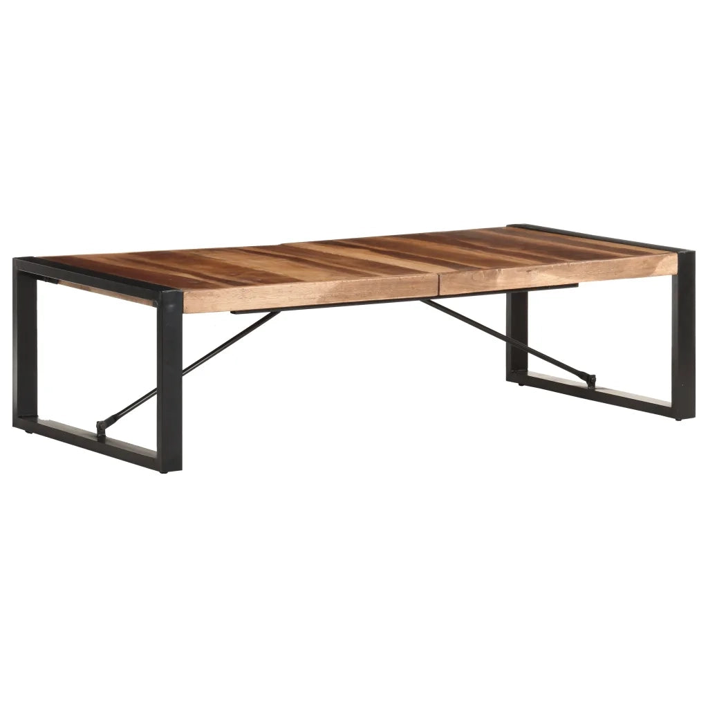 Tavolino 140x70x40 cm in Legno Massello con Finitura Sheesham cod mxl 22751