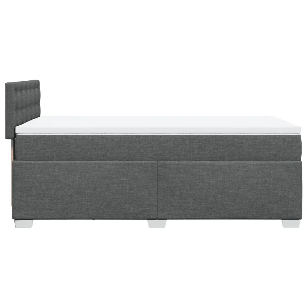 Giroletto a Molle con Materasso-Struttura Letto Grigio Scuro 80x200 cm Tessuto 300395