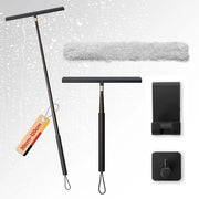 Douchewisser per vetro, 29,5-120 cm, 120 cm douchewisser in silicone con supporto senza fori, douchewisser con nucleo in acciaio inossidabile per vetro, douchewisser per la doccia (nero)