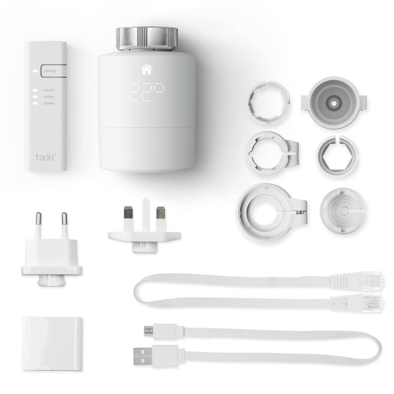TADO¬? Valvola termostatica kit di base V3+. Valvola termostatica smart.  Controllo tramite app. impianto centralizzato