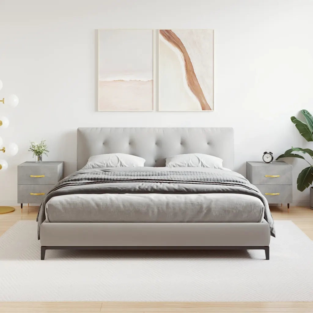 Comodini 2 pz Grigio Cemento 40x35x47,5 cm in Legno Multistrato 827269