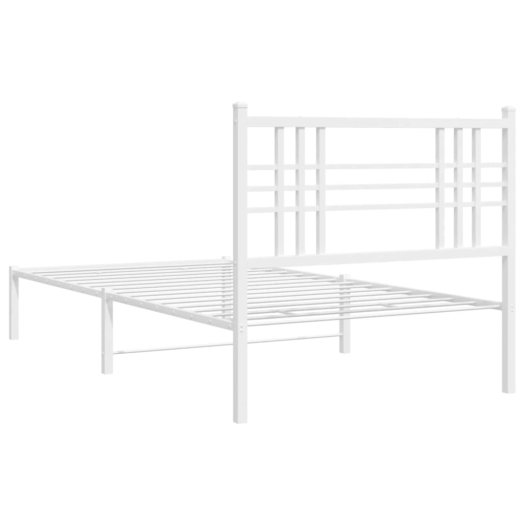 Giroletto con Testiera Metallo Bianco 107x203 cm 376369