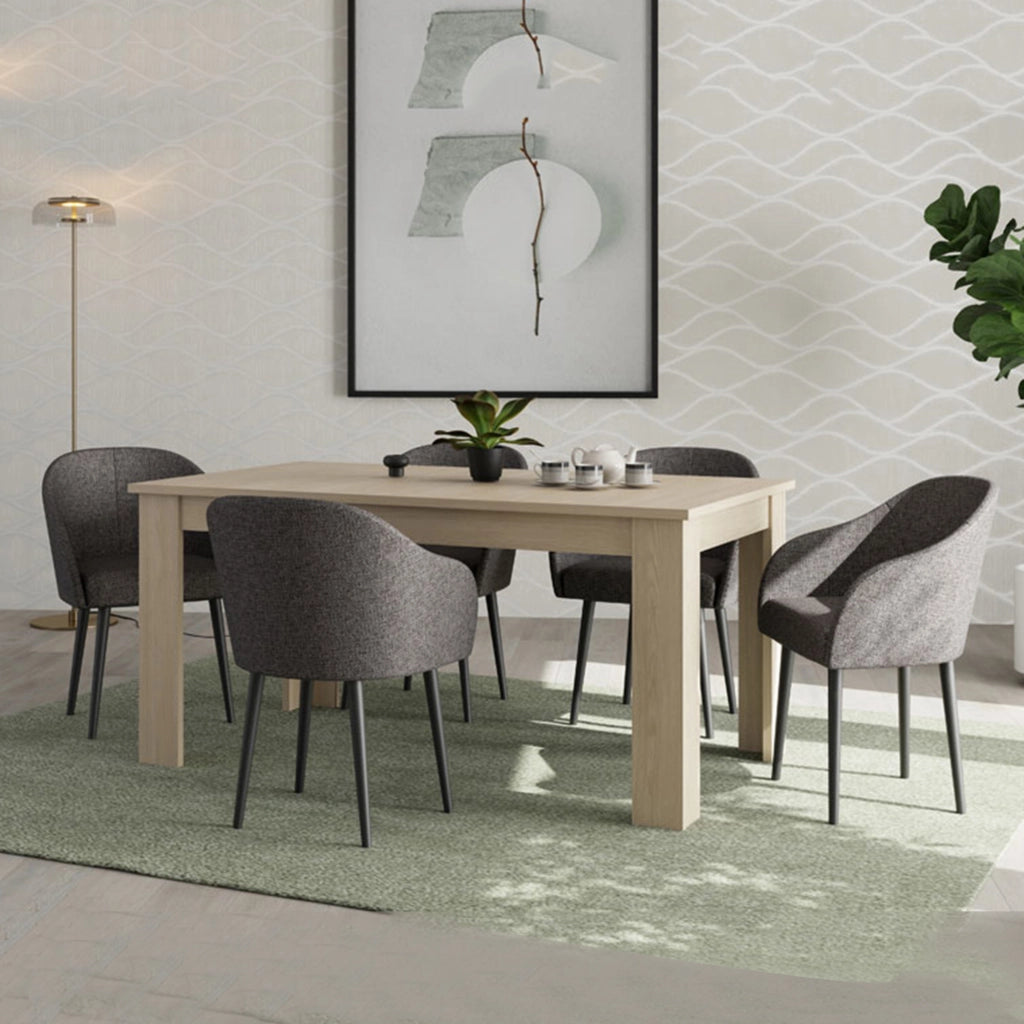 Rifred, Tavolo Fisso 8 Posti, 160x90x77h cm Marrone Rovere
