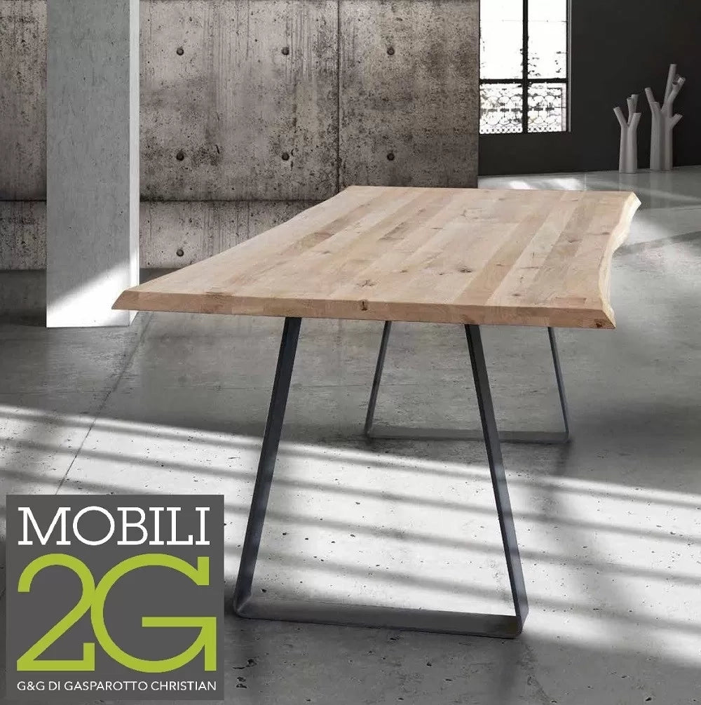Tavolo legno massello nodo aperto 160x90 sp. 4 cm (806) - Mobili 2G