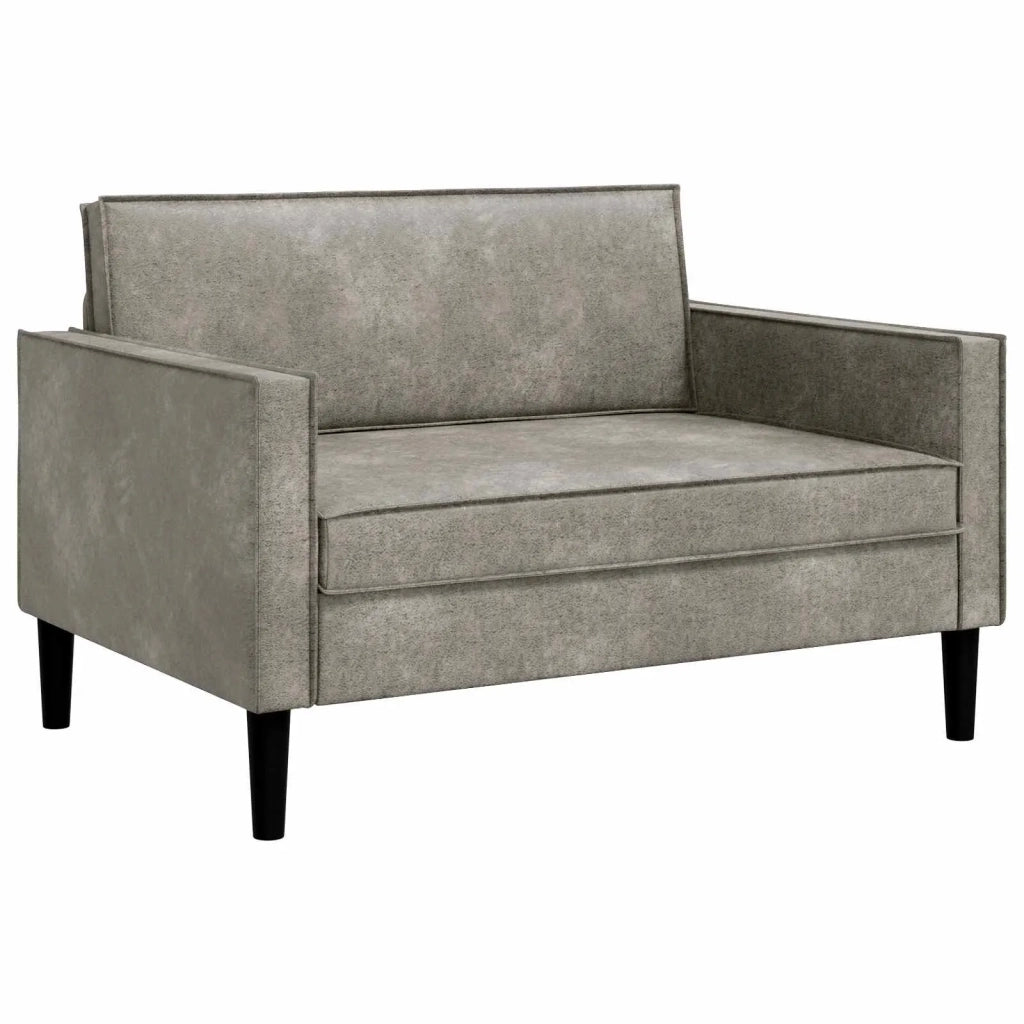 Poltrona XXL Grigio Chiaro Pelle Scamosciata Sintetica 42043539