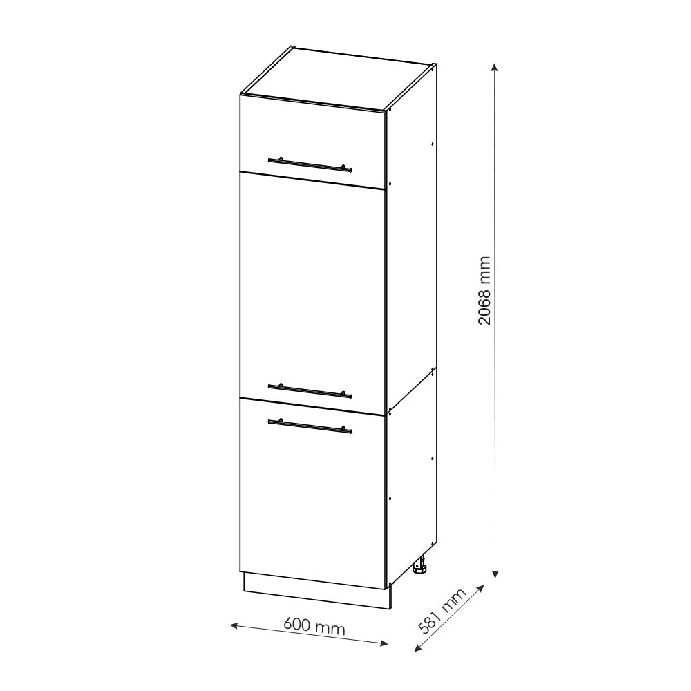 Vicco Armadio frigorifero Antracite-oro 60 cm