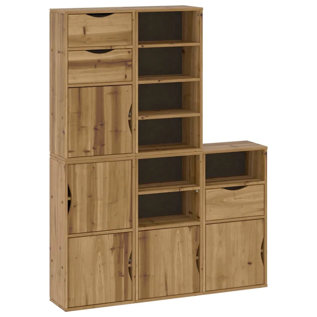 Armadietti Laterali 5 pz ODDA 40x24x79 cm Legno Massello Pino 3365364
