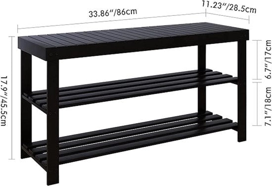 Scaffalatura per scarpe con sedile - Scaffalatura per scarpe 86 x 28,5 x 45,5 cm