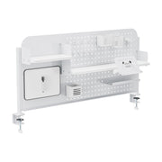 Organizzatore Sauda Pannello Forato da Scrivania con Morsetti 114x68 cm - Bianco [en.casa]