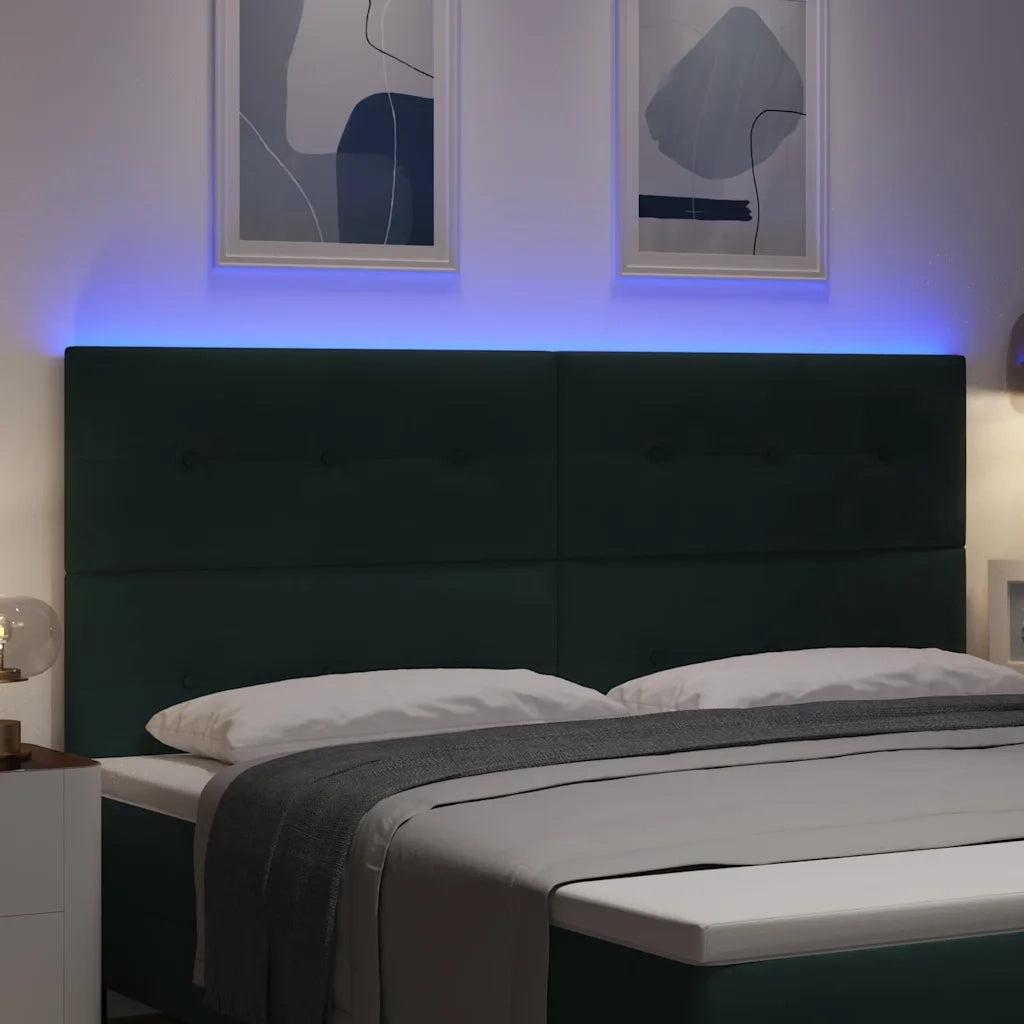 Testiera LED con strisce LED Verde 200 cm Velluto 3338472