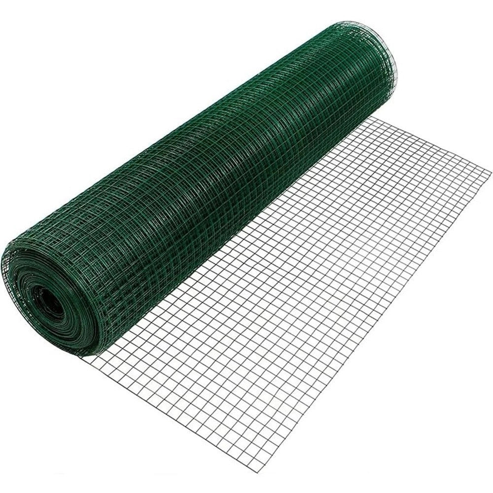 Trade Shop - Rete Metallica Plastificata Verde 1x10mt Maglia 12,7x12,7mm Recinzione Protettiva 57733 -