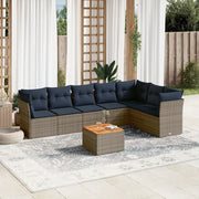 Set Divani da Giardino 8 pz con Cuscini Grigio in Polyrattan 3256012