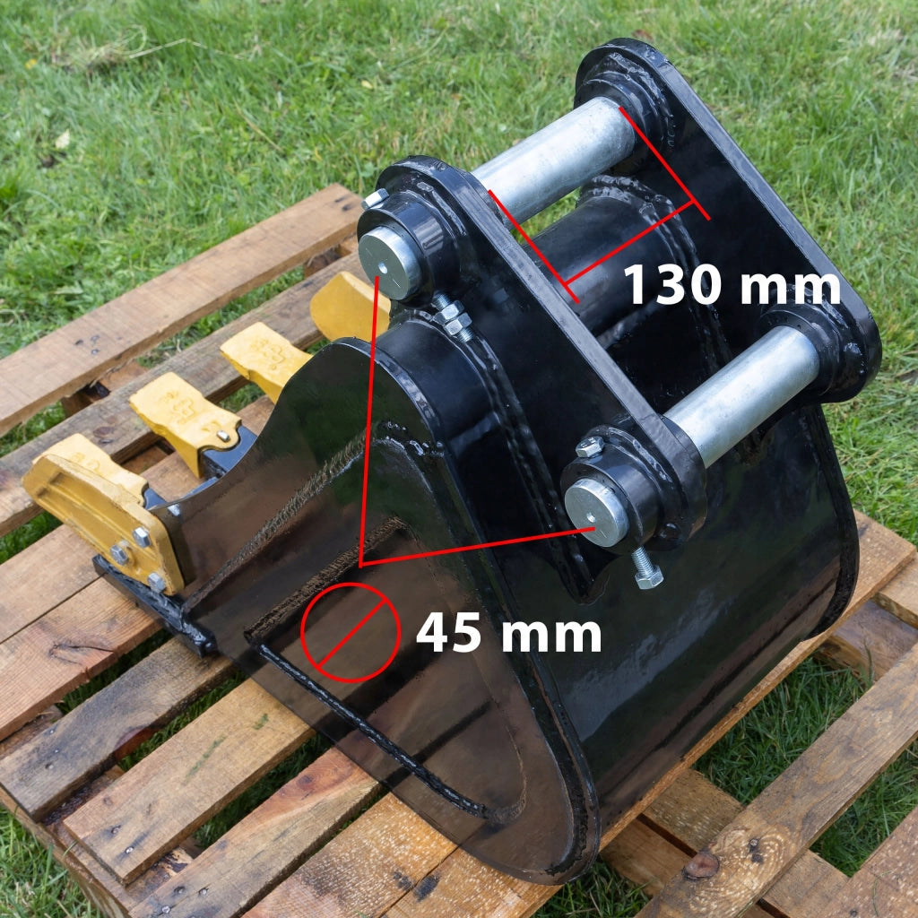 Benna Escavatrice 35 cm – Acciaio Resistente, 3 Denti | Larghezza 35 cm, Profondità 70 cm | Per Escavatori Fino a 4T