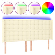 Testiera | Testata a LED Crema 203x23x118/128 cm in Similpelle