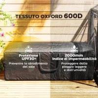 Sacca per Albero di Natale da 840L Impermeabile e UV30+, Tessuto Oxford 600D con Doppia Cerniera e Manici, Nero