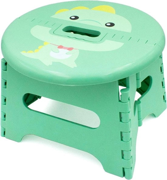 Kruk Opvougbile - Stabile Sedia per Bambini in Plastica - Sedia di Sicurezza per la Camera da Bagno, la Camera dei Bambini e la Sala - Altezza 225 cm - Peso Massimo 50 kg - Motivo Dino
