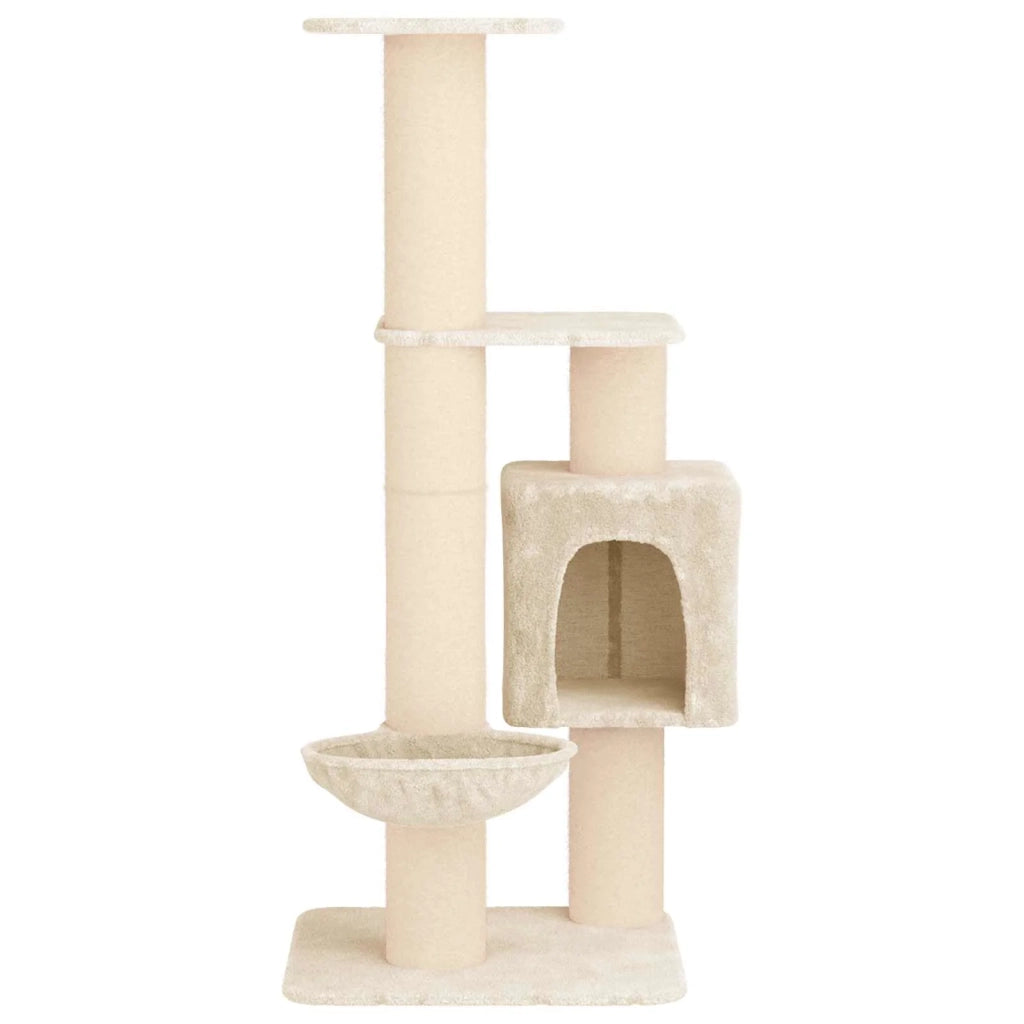 Albero per gatti con pali per graffiare in sisal Crema 137 cm 42033054