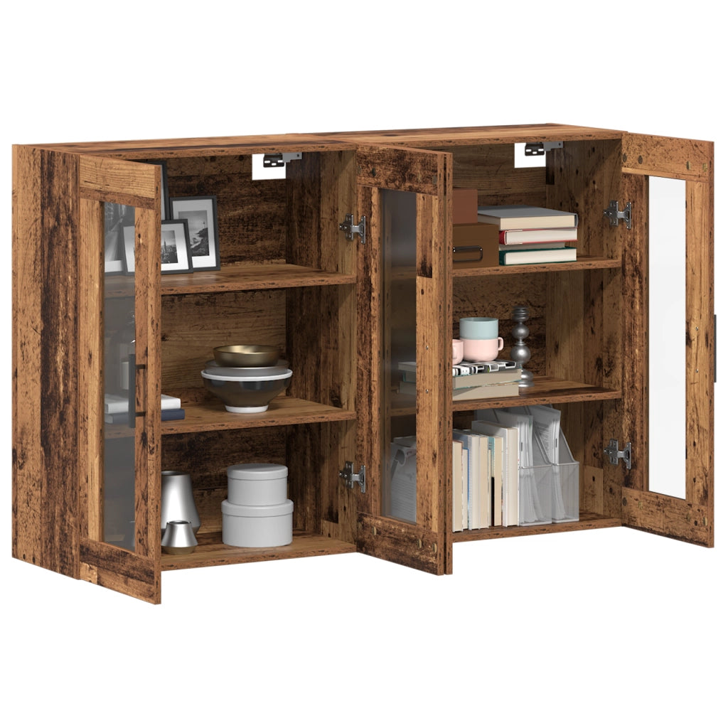 Armadi a Muro 2 pezzi Legno Vecchio 69.5x34x90 cm Legno Ingegnerizzato