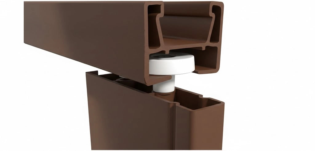 Guida Plastica per Porte a Soffietto Kasart Marrone Noce 3 x 2,5 x 150 cm