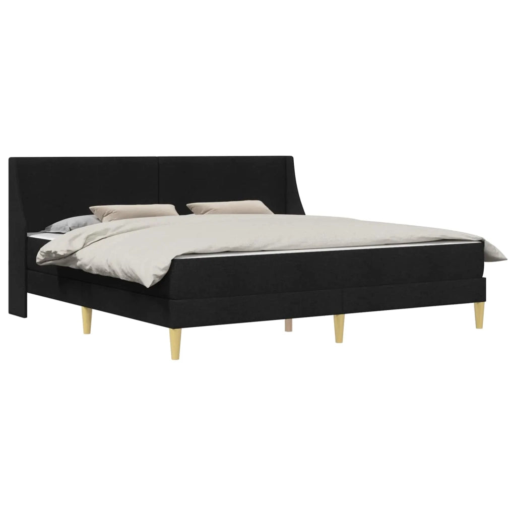 Struttura letto con materasso Nero 180 x 200 cm Poliestere
