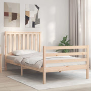 Giroletto con Testiera-Struttura Letto con testiera 100x200 cm in Legno Massello 609005