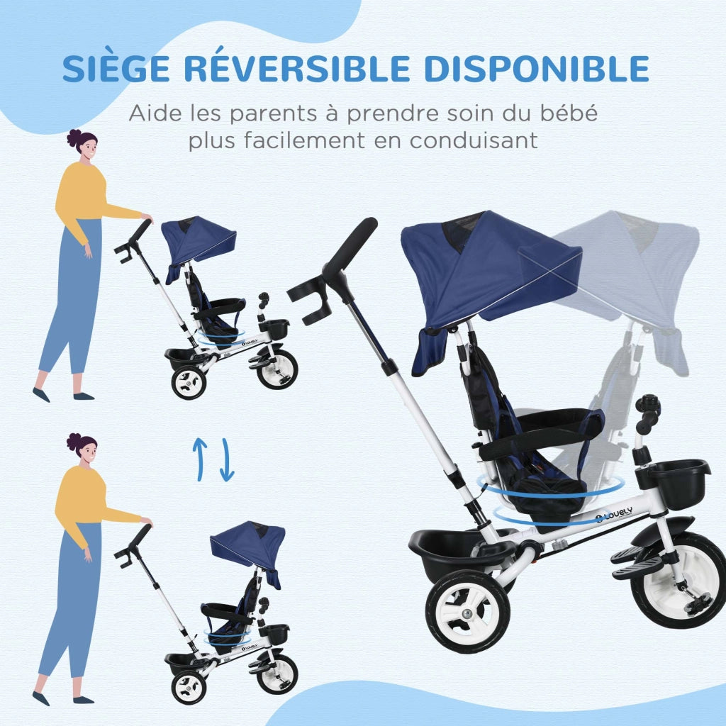 Triciclo 6 in 1 per bambini ¨C zephmum ¨C blu