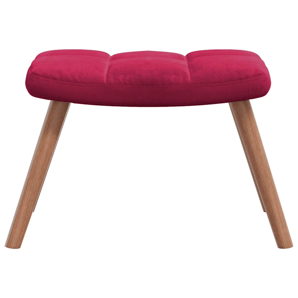 Poltrona a Dondolo con Poggiapiedi Rosso Vino in Velluto cod mxl 48539