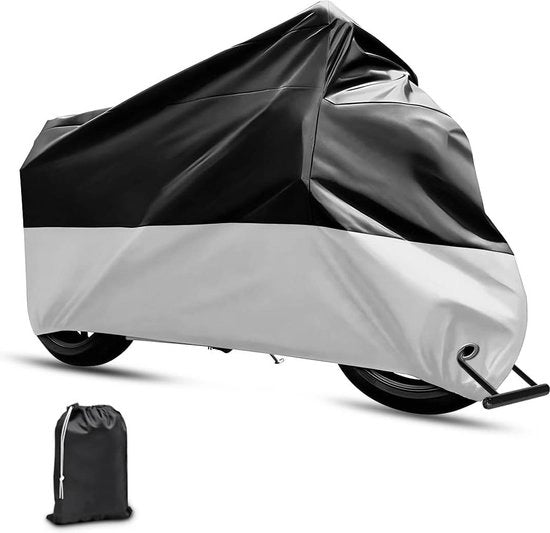 Hoes universale per motor - protezione UV - impermeabile - per uso esterno - scooter e moto - colore nero/argento.