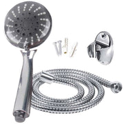 Trade Shop - Set Soffione Doccia 3 Getti Laccio Tubo 150cm Supporto Doccetta Parete Bagno -