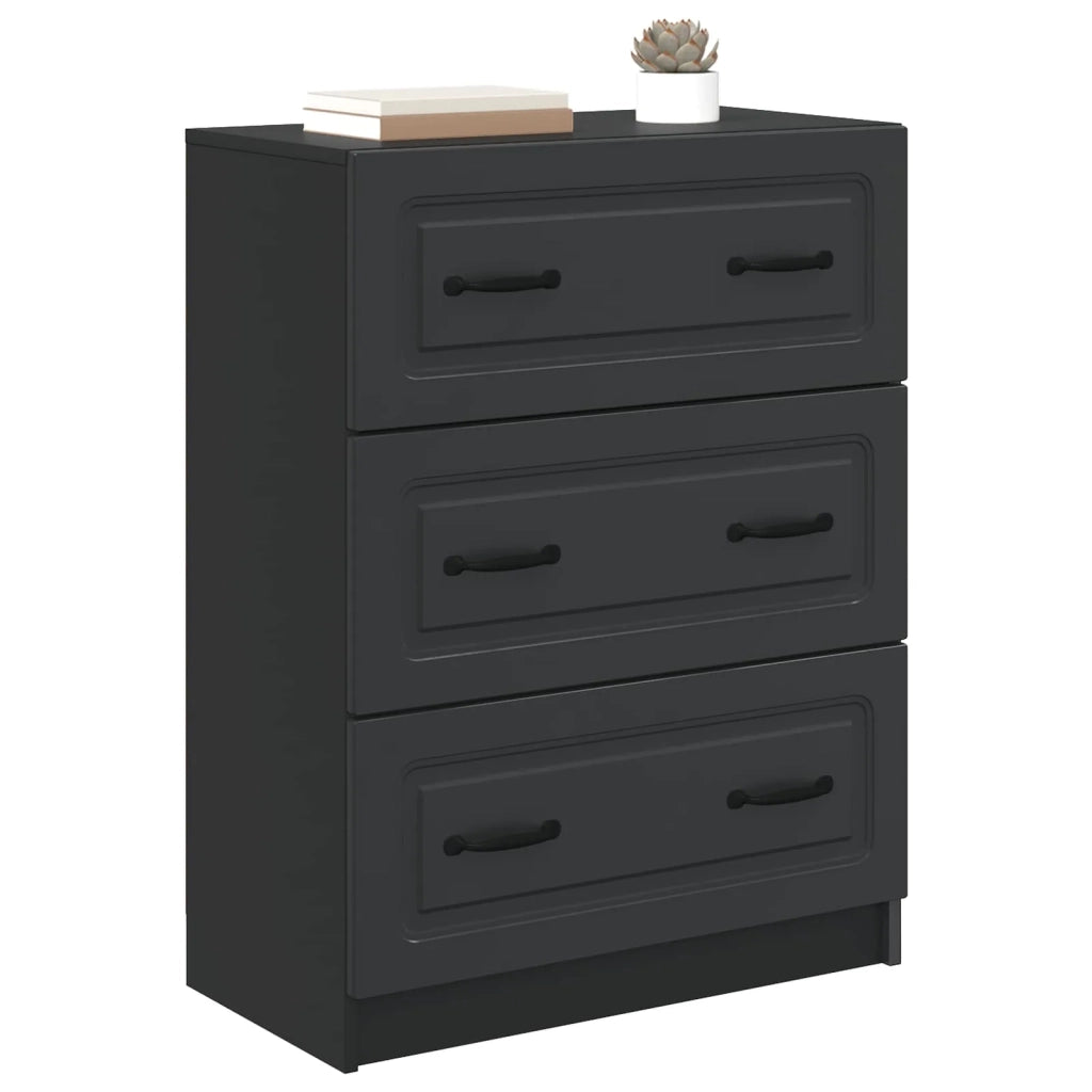 Mobile con Cassetti Nero 66 x 34,5 x 87 cm Legno ingegnerizzato 895756